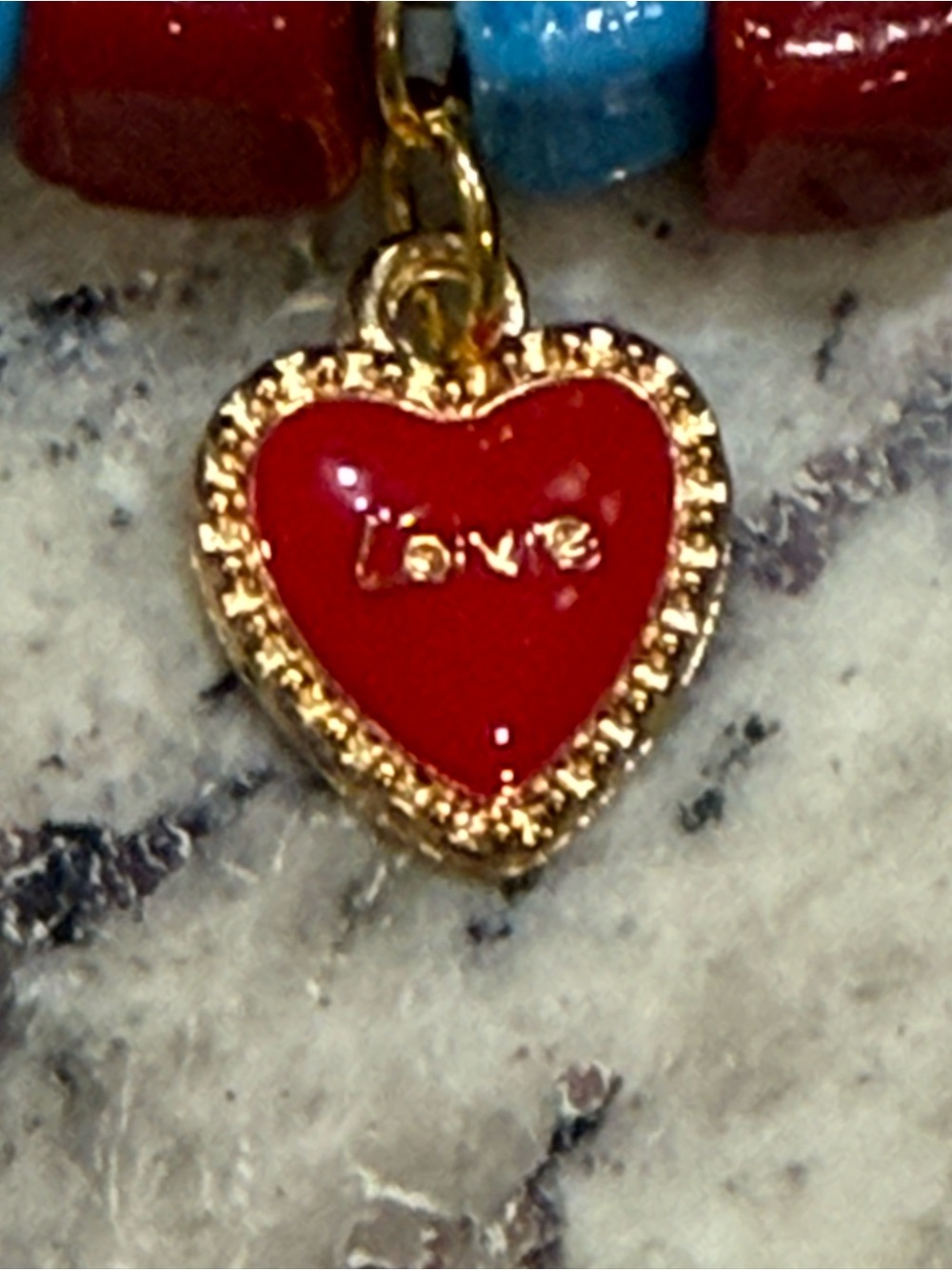 Protect your Peace Limited Edition Handcrafted Red Turquoise Charm Safety Pin - Picture 4 of 7